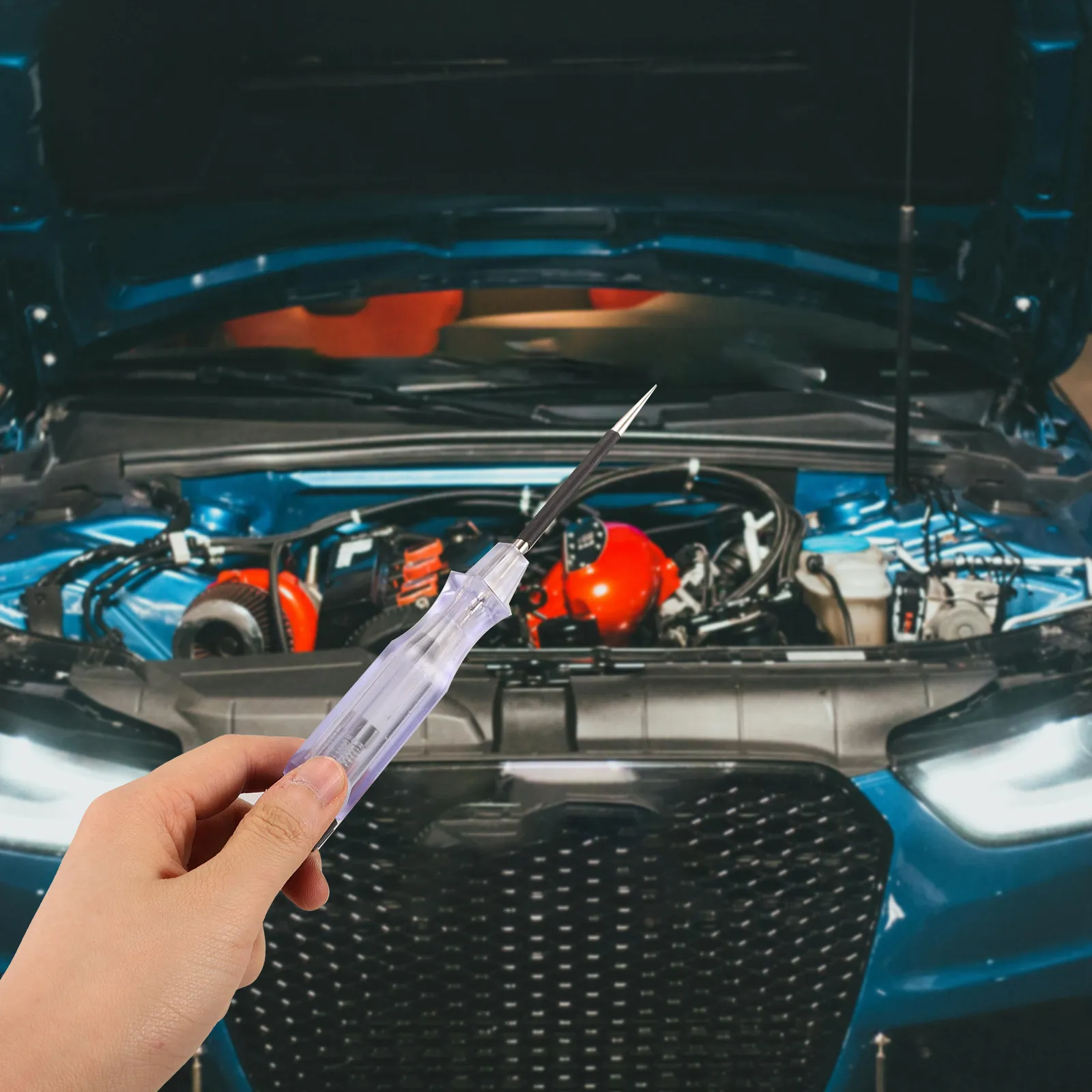 Car Electric Tester High Visibility Voltage Spring Wire Automotive Circuit Tester Light Test Automotive Tool