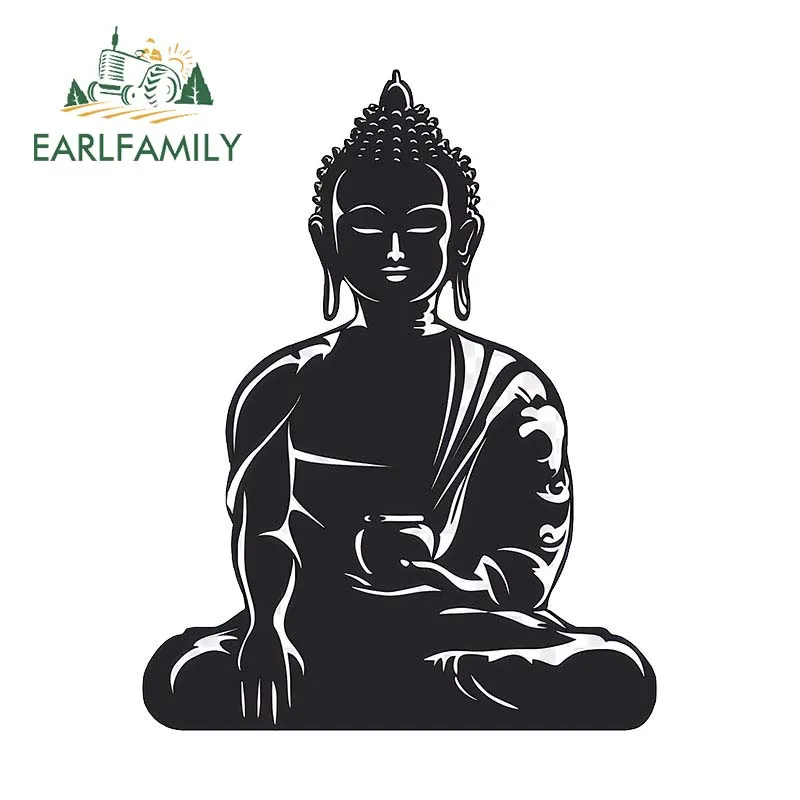 EARLFAMILY 13cm x 10.1cm for Buddha Car Sticker Creative Scratch-Proof Surfboard Decal Interesting Car Accessories Decoration