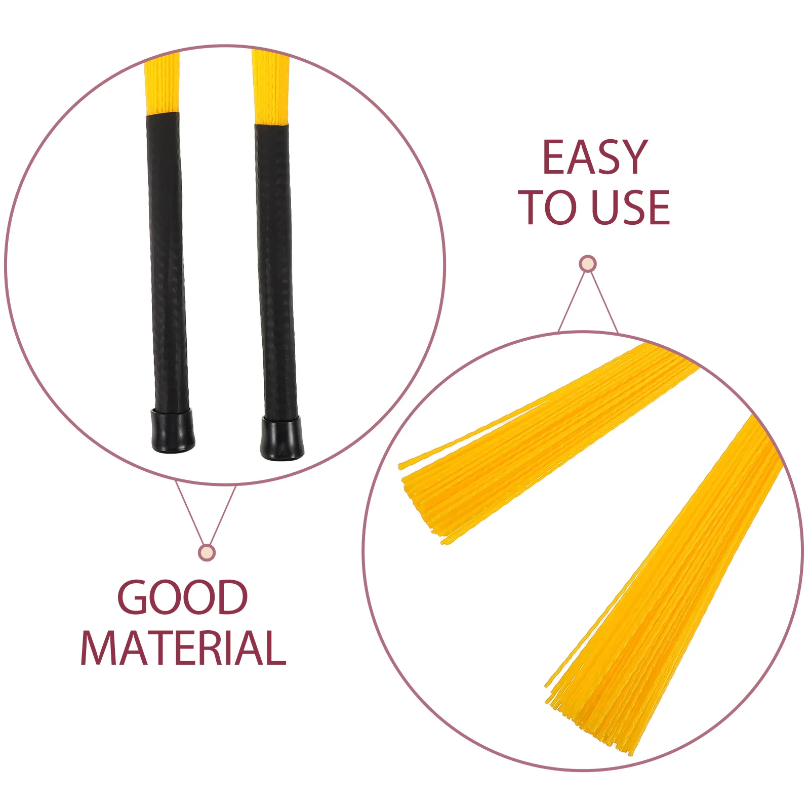 

Drum Brush Nylon Brushes Jazz Drumstick Wire Acoustic Yellow Percussion Accessories