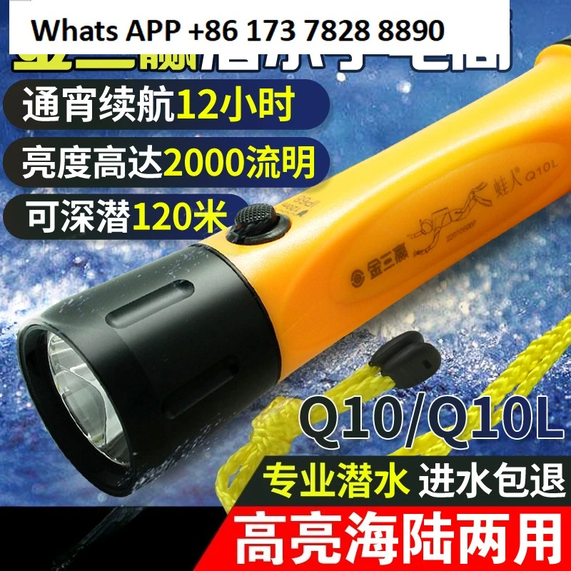 

Q10L professional diving flashlight outdoor waterproof LED strong light charging underwater night diving light