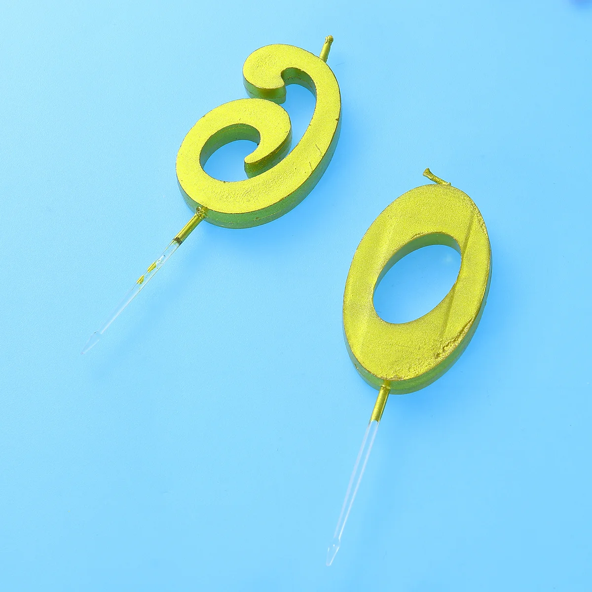 2 قطعة كعكة عيد ميلاد رقم الشموع 60 البارافين آمنة الشمع الديكور لذكرى الزفاف الذهبي عدد 60 #1