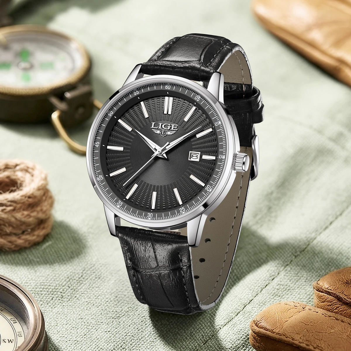LIGE カジュアルメンズウォッチ トップブランド 高級ブラ - Luxury Watch Top 10 のレビューと価格