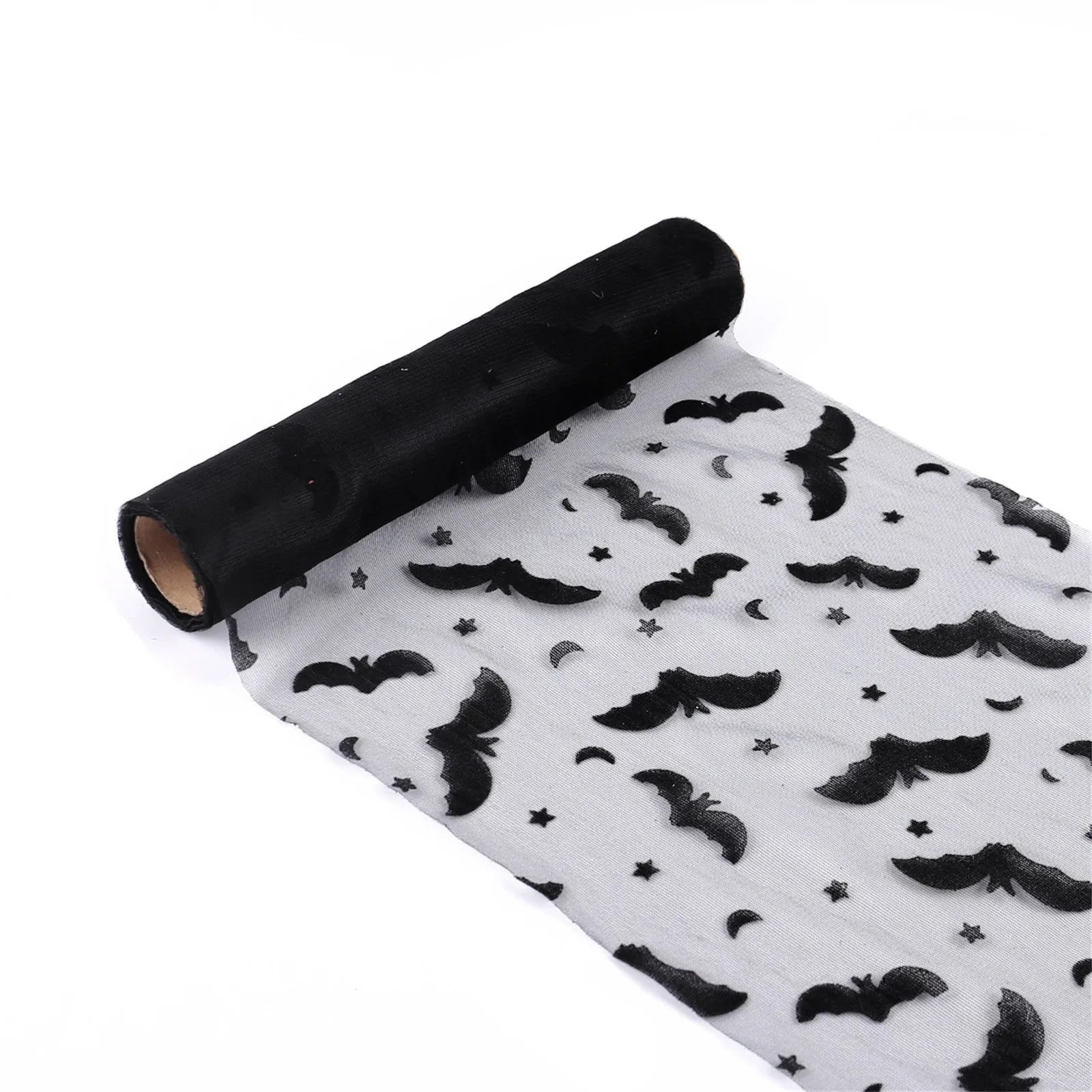 Halloween Tulle Roll Spider Web Tulle Ribbon Pumpkin Bat Print Tulle Roll For Wreath Making Halloween Decoration