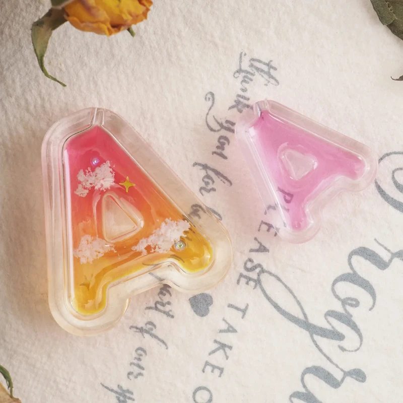 Shaker DIY Making Crafts Mini Quicksand Alphabet Keychain Key Rings Silicone Resin Mold Letter Shaped Silicone Casting Molds