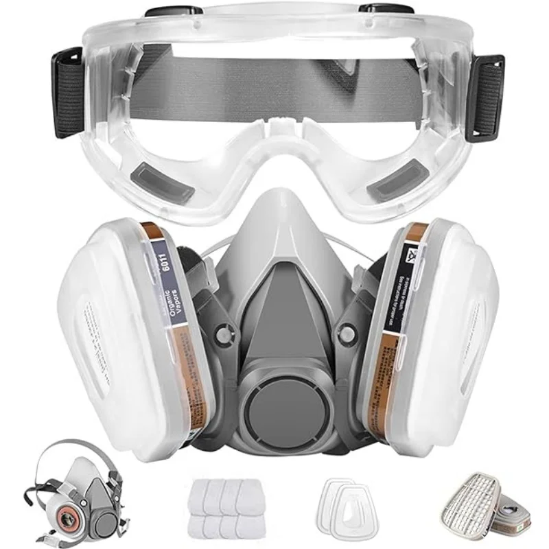 

6200 type gas half-face mask - work safety filter - formaldehyde - dust - fully covering type - industrial chemical coating spra