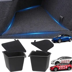 Tesla Model Y Rear Trunk Side Storage Box Model 3 highland 2024 For 5 Seater Lid Reinforced Handle Car Interior Accessories