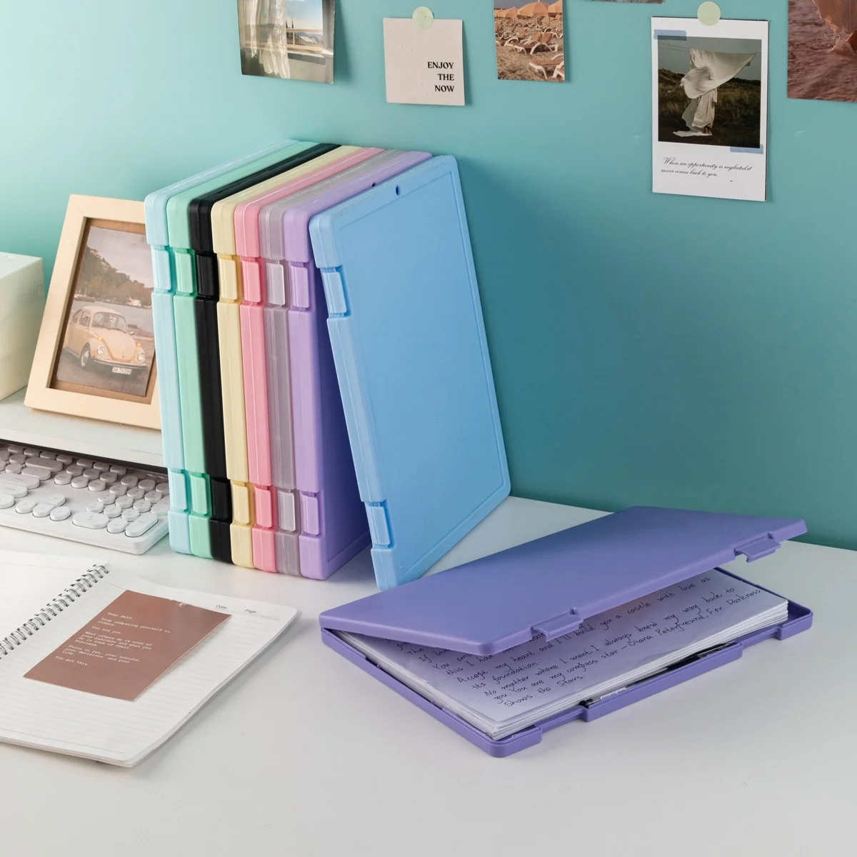 Caja de archivos A4, caja de archivos de almacenamiento de gran capacidad, caja de plástico, caja de archivos de plástico, caja de información de vale de contabilidad, oficina