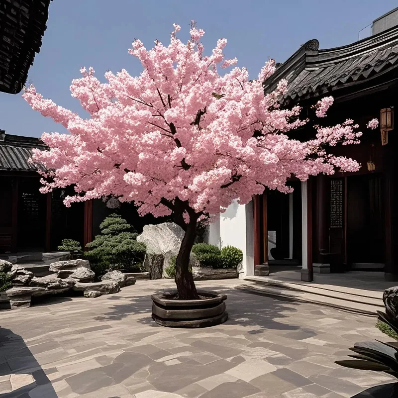 #￥Jumei Sakura Tree Artificial Peach Blossom 2.5m Eco-friendly Long-lasting Indoor/Outdoor Decoration for Hotels Shopping Malls
