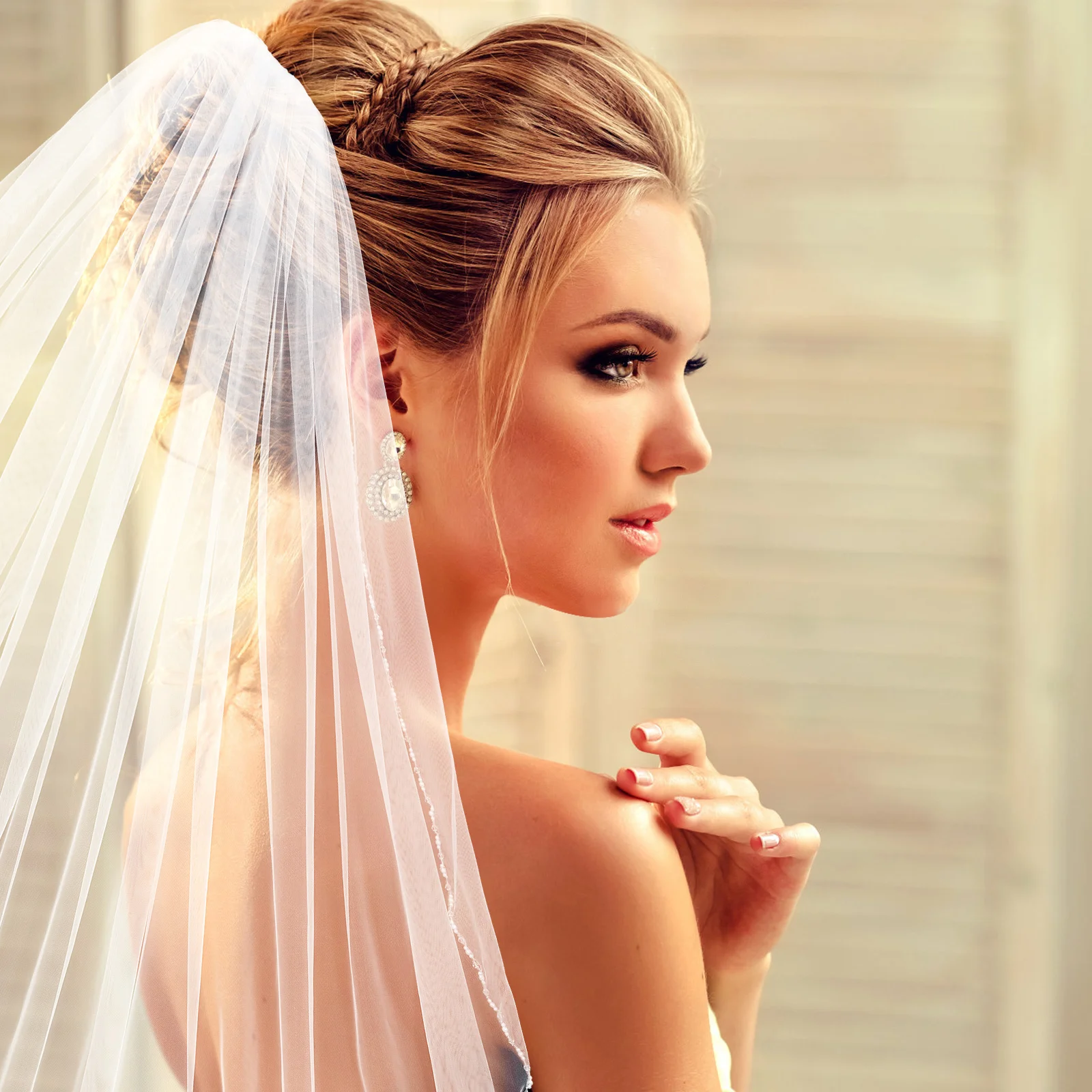 

Pearl Bridal Veil Short Mesh Wedding Accessories Hair Comb Comfortable Fabric Exquisite Design Versatile Occasions