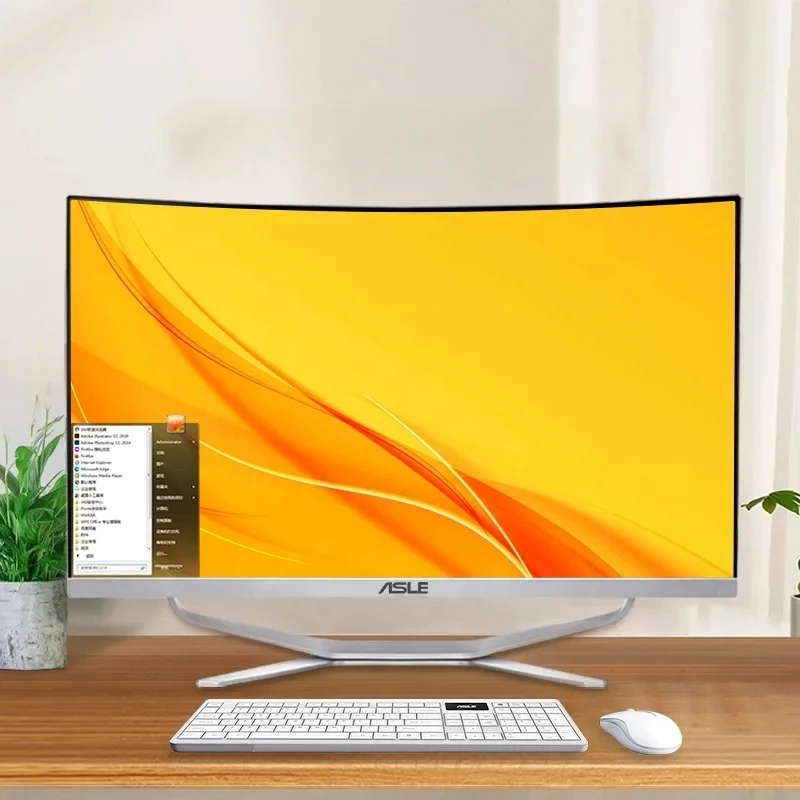 Hot Selling Gaming Desktop Computer 24 27 32 Inch In -in- PC Curved Screen All In One Pc I7 I5 I3 AIO For Office Home