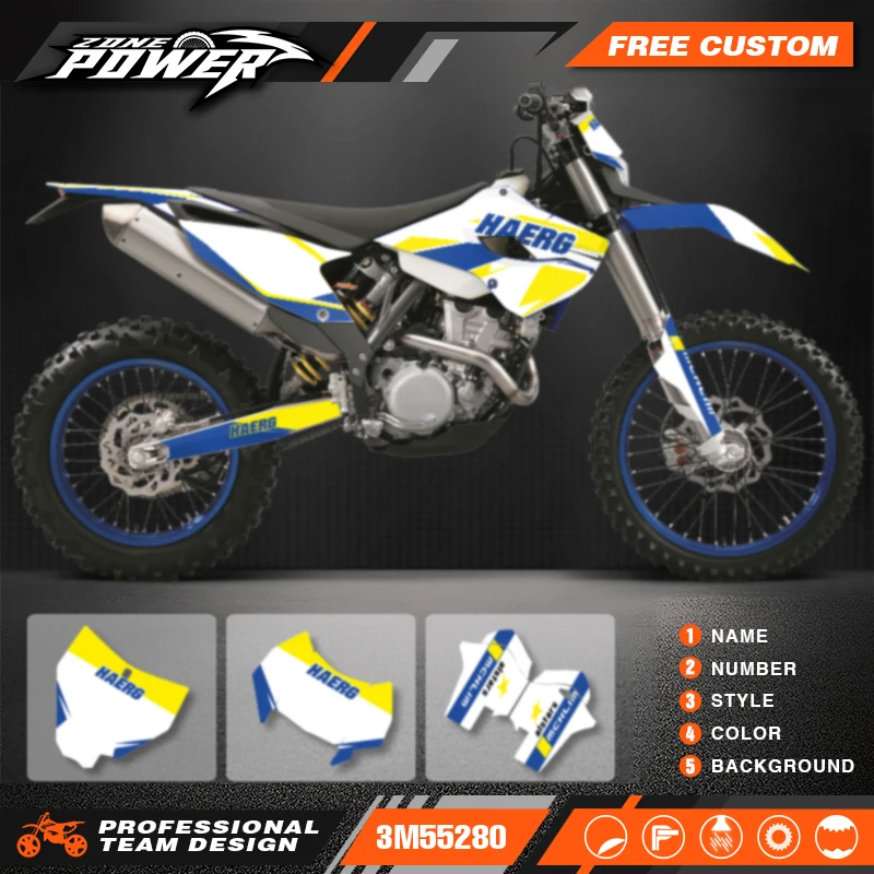 

Powerzone Motorcycle Graphics Decals Sticker Kits for HUSABERG FE TE 2013 2014 Background Custom Number Name 8