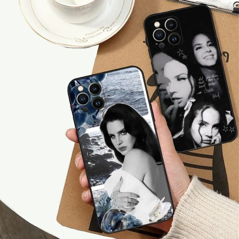 Singer L-Lana D-Del R-Rey Phone Case For Apple iPhone 15,14,13,12,11,XS,XR,X,8,7,Pro,Max,Plus,mini Silicone Black Cover