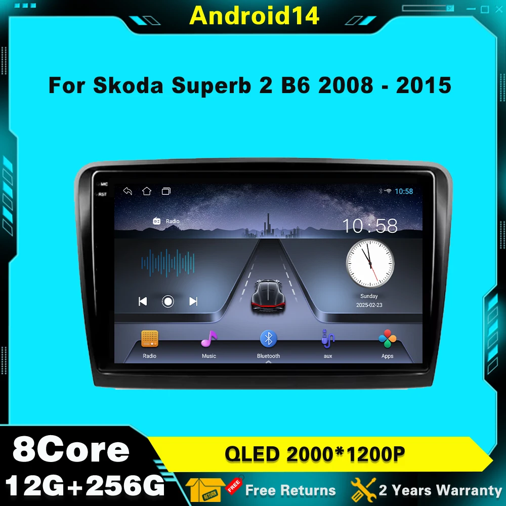 

Android 14 GPS Screen Wireless Carplay WIFI Car Radio Multimedia 10" For Skoda Superb 2 2008 - 2015 Player Stereo Navigation