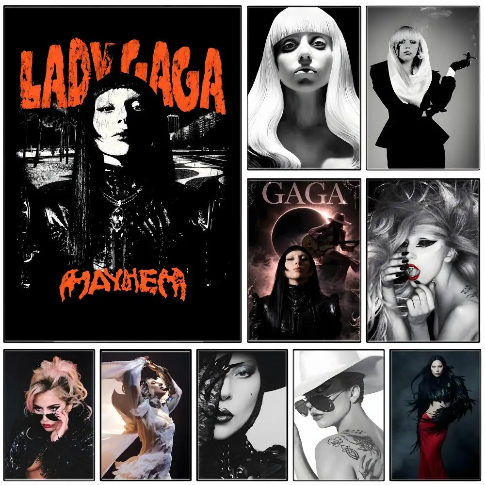 Superstar L-Lady Gaga Poster  Self-adhesive Art Waterproof Paper Sticker Coffee House Bar Room Wall Decor