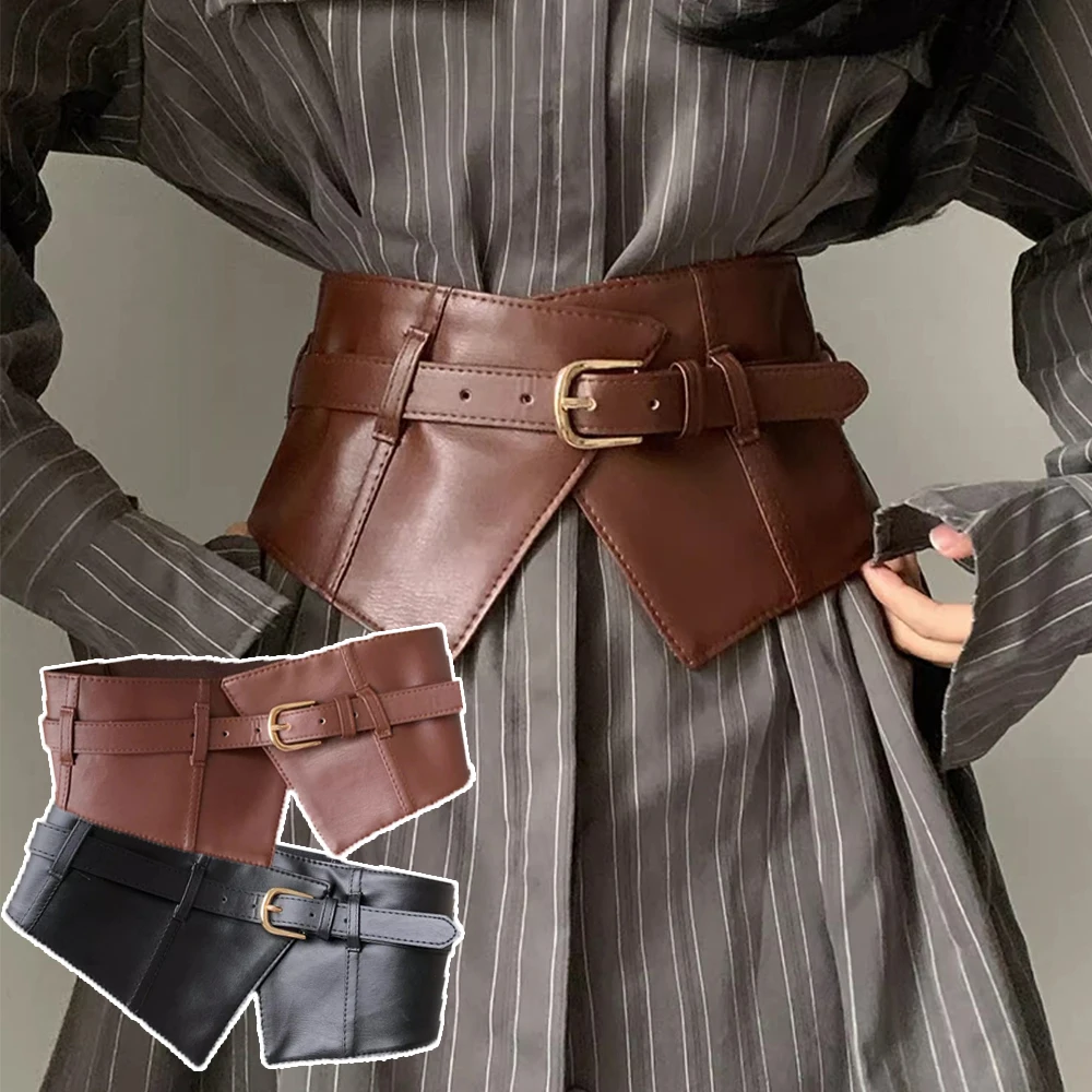 

Ladies With Woolen Overcoat Black Waist Wide Elastic Tight Waistband Fashion Tie-in Suit Sweater Belt Irregular Waist Seal New