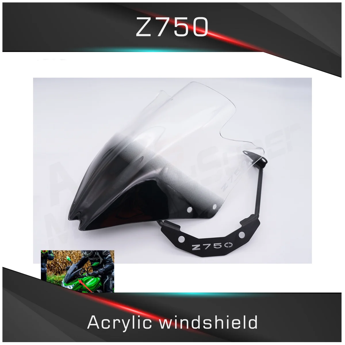 High Quality Smoke Clear Motorbike Windshield For  Z750 Z750R 2007 2008 2009 2010 2011 2012 Windscreen Wind Deflectore