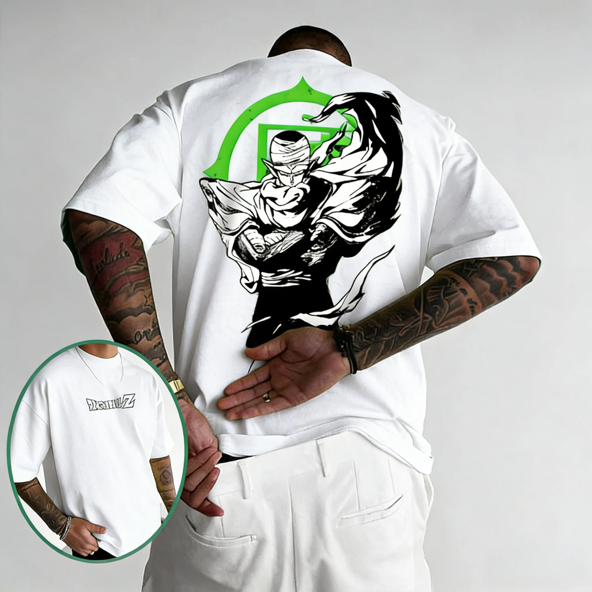 Dragon Ball Piccolo da uomo e da donna 2026 Estate Anime Harajuku Double Sided stampato American Trendy Casual Genitore Bambino Top