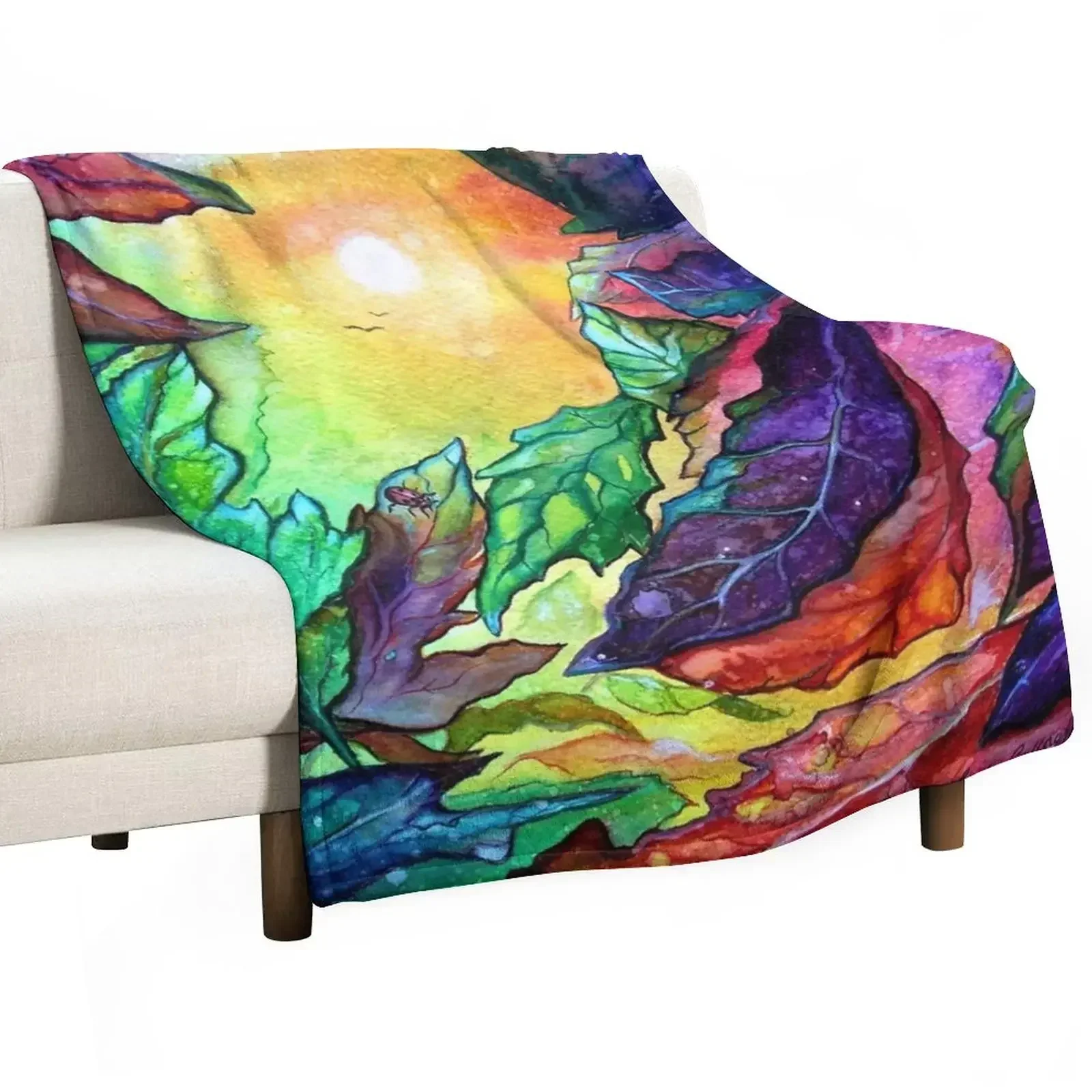 

Colours of Sunshine - Leaves Throw Blanket Giant Sofa Blankets For Baby Blankets