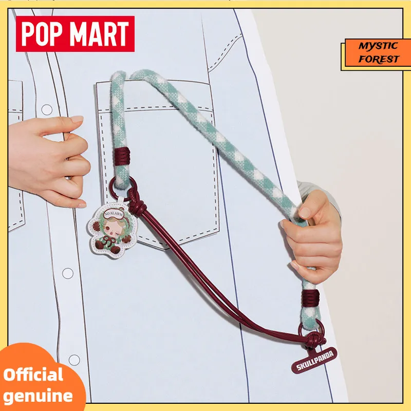 Neue POP MART Skullpanda Trendy Phone Lanyard Off Mode Serie Blind Box Gewebter Verstellbarer Handyriemen Taschen-Deko Schlüsselanhänger