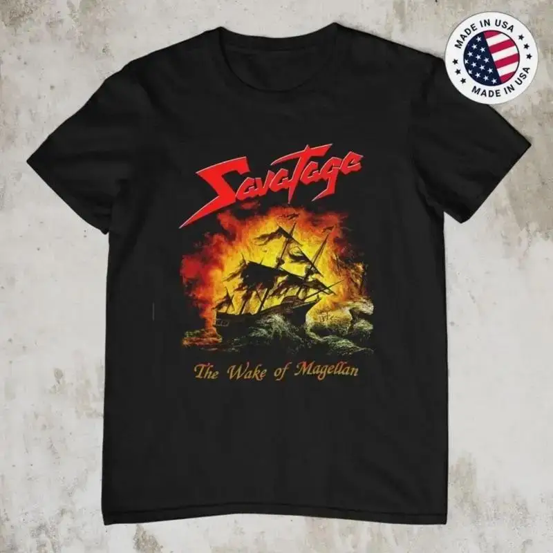 rARE Savatage The Wake of Magellan Album Men Black All Sizes T shirt