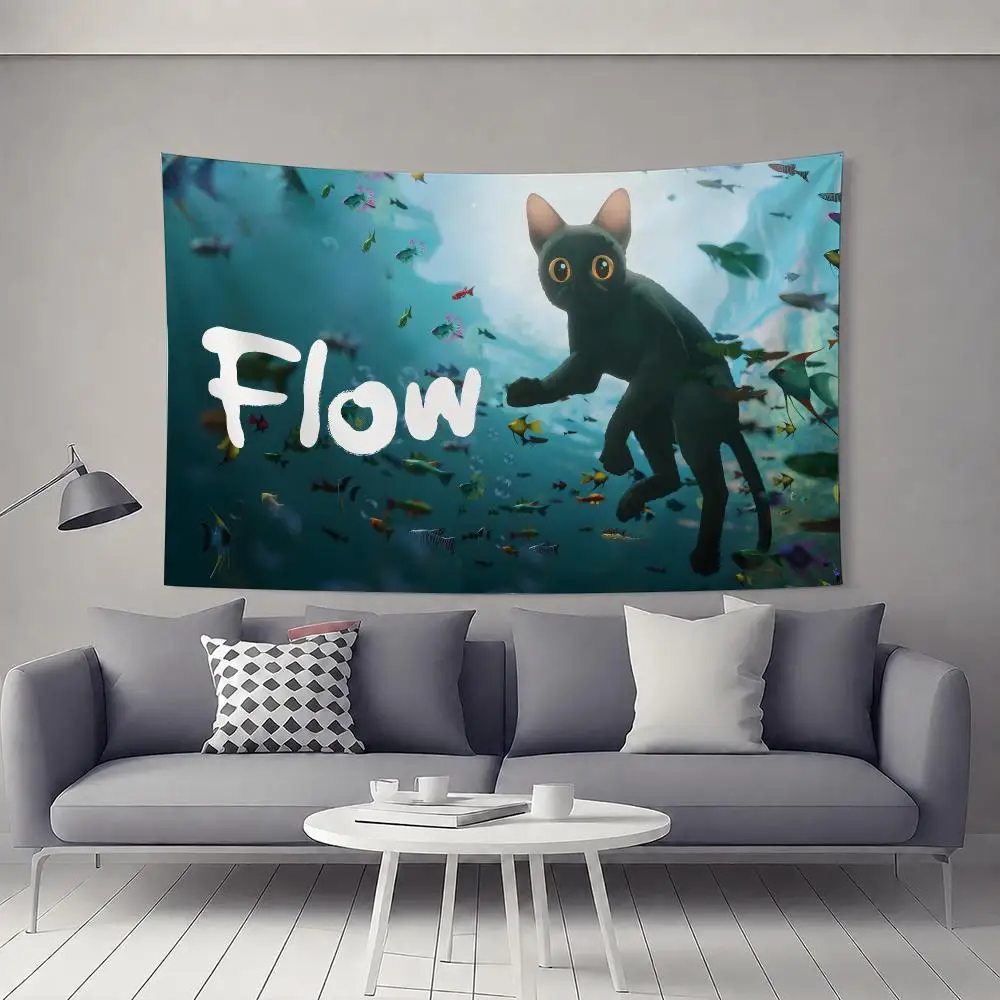 Flow Moive Tapestry Tapestry Flat Polyester Wall Hanging, Cozy Kids Bedside Decor Healing Home Accent Gift Wall Art