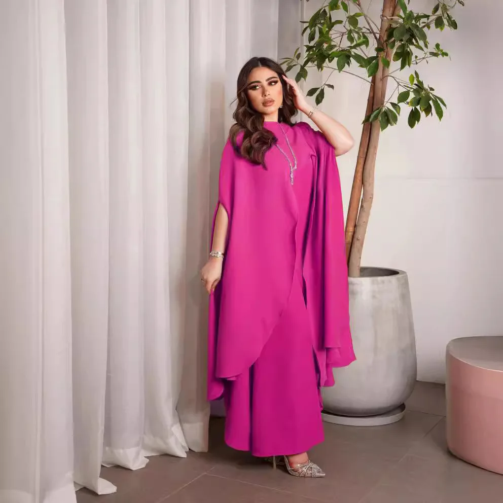 

2023 Women's Spring/Summer New Style Temperament Splice Loose Sexy Big Swing Robe Dress