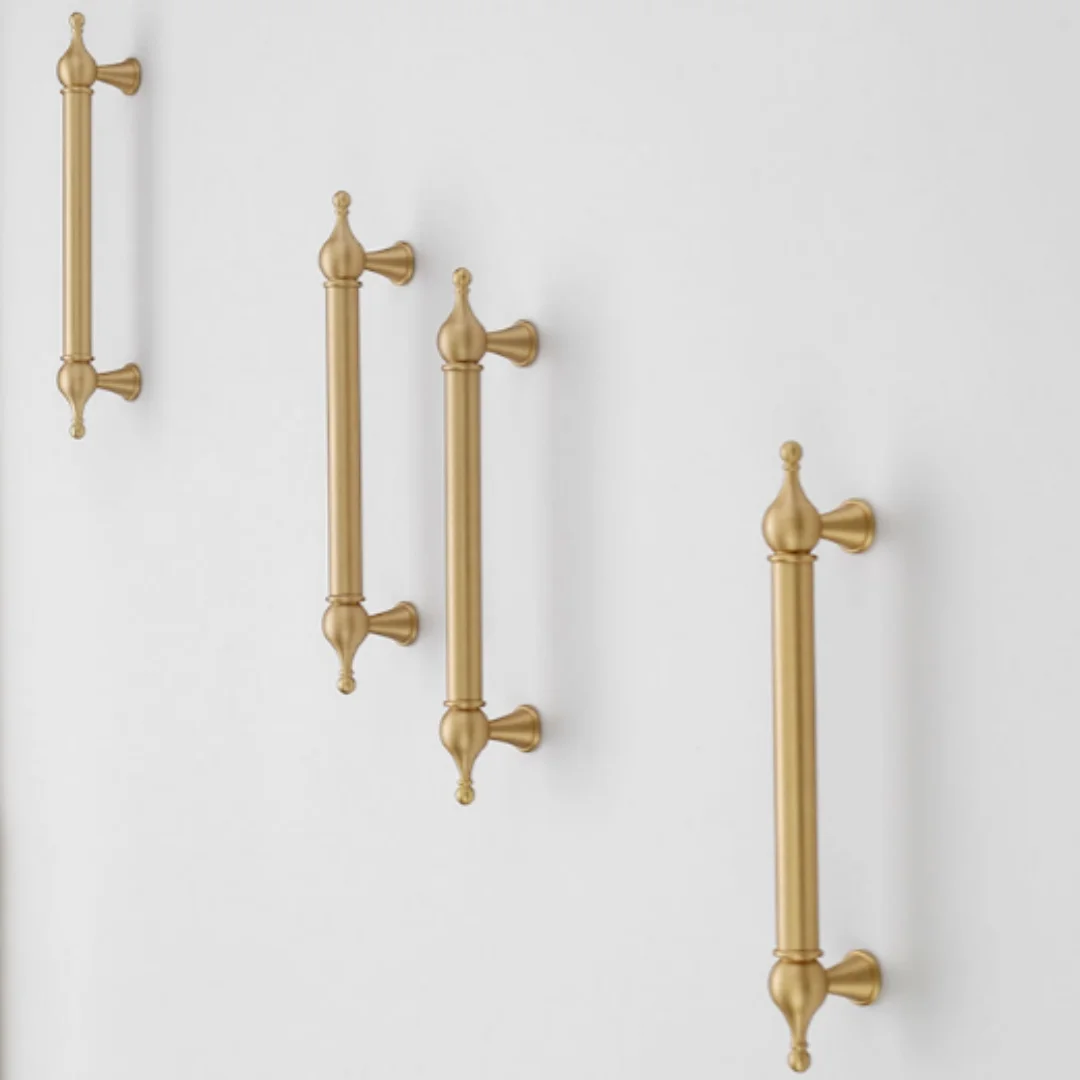 96 128 160 224 320mm Solid Brass Wardrobe Cupboard Door Handle Pure Copper Bronze Darwer Kitchen Cabinet Dresser Knob Pull