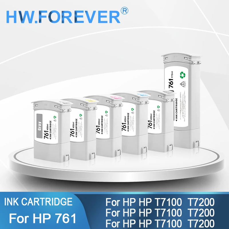 For HP 761 Compatible Replacement Ink Cartridge For HP DesignJet T7100 T7200 Printer With Chip Pigment Vivid Color Ink Cartridge