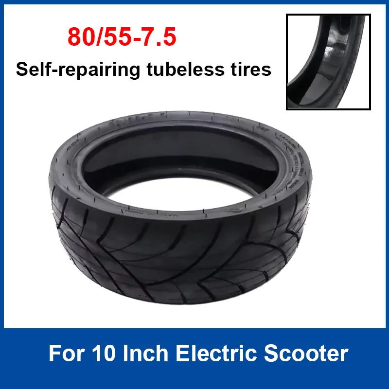 

80/55-7 Self-reparing Tubeless Tire with Gel Explosion proof for GT3 Pro Electric Scooter 10 Inch Tyre Replacement