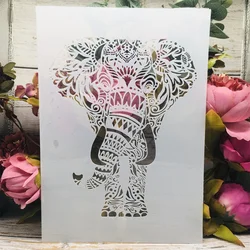 A4 29*21cm Mandala Elephant Front DIY Layering Stencils Wall Painting Scrapbook Coloring Embossing Album Decorative Template