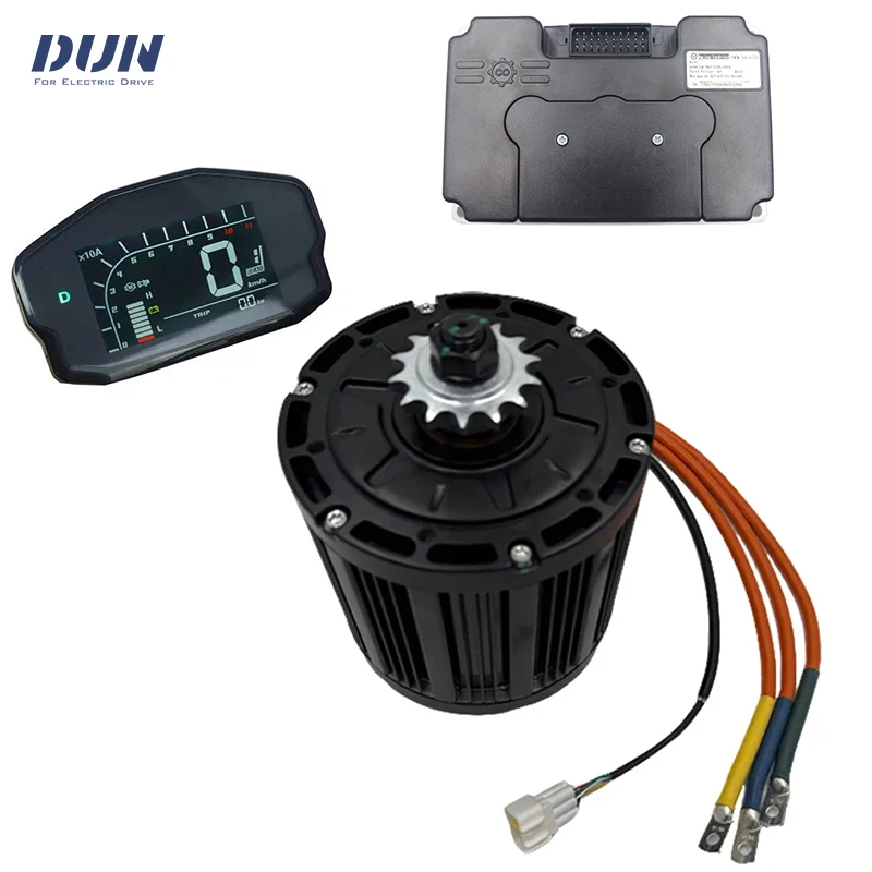 

QS138 3000W Peak 9KW 72V 100KPH PMSM Mid Drive Motor with ND72450 DC 200A controller and DKD Display For Dirtbike Moped