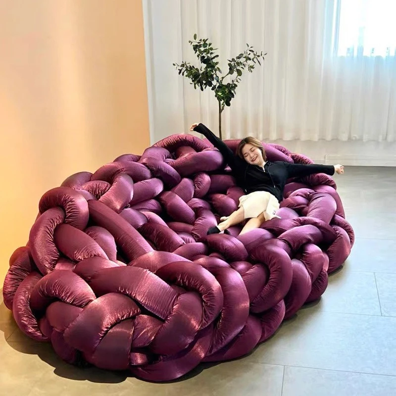 

Italian Nordic designer creative guest winding woven python luxury sofa