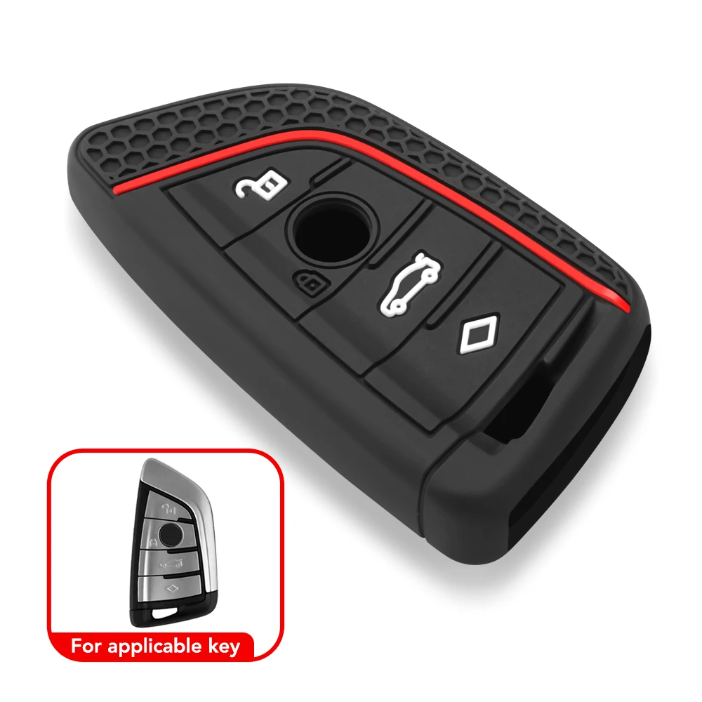 Funda de silicona para llave de coche, llavero, funda para llave para BMW X1 X3 X4 X5 X6 Series 1 2 3 5 7 G20 G02 G05 G31 G23 F34 F15 F40 IX3