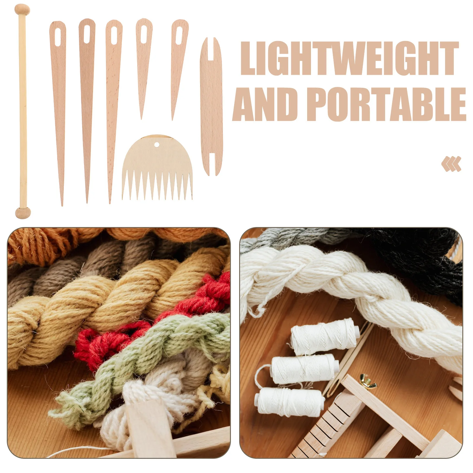 

8Pcs Knitting Stick Set Wooden Weaving Crochet Needles DIY Handcraft Supplies Tapestry Making Tool Kit