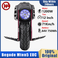 EU Stock Original Newest Begode Mten5 Electric Unicycle 84V 750Wh 50S Battery 1200W High Speed Motor 71km/h 12 inch Mten 5 EUC