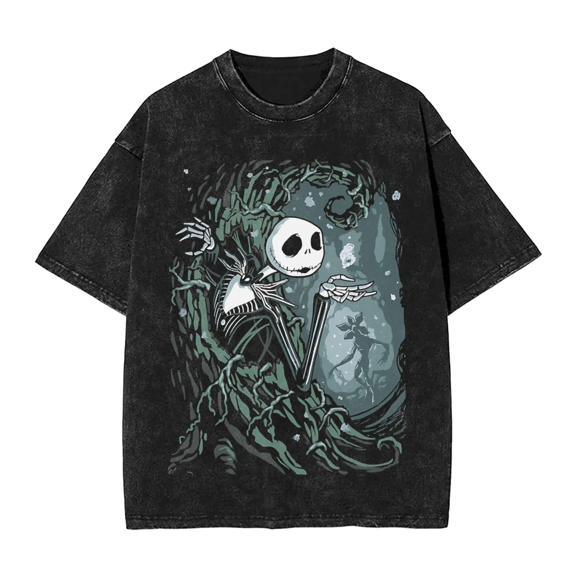 

UpsideDown Town The Nightmare Before Christmas, потертые футболки, хлопковые топы, новинка, футболки с короткими рукавами и круглым воротником