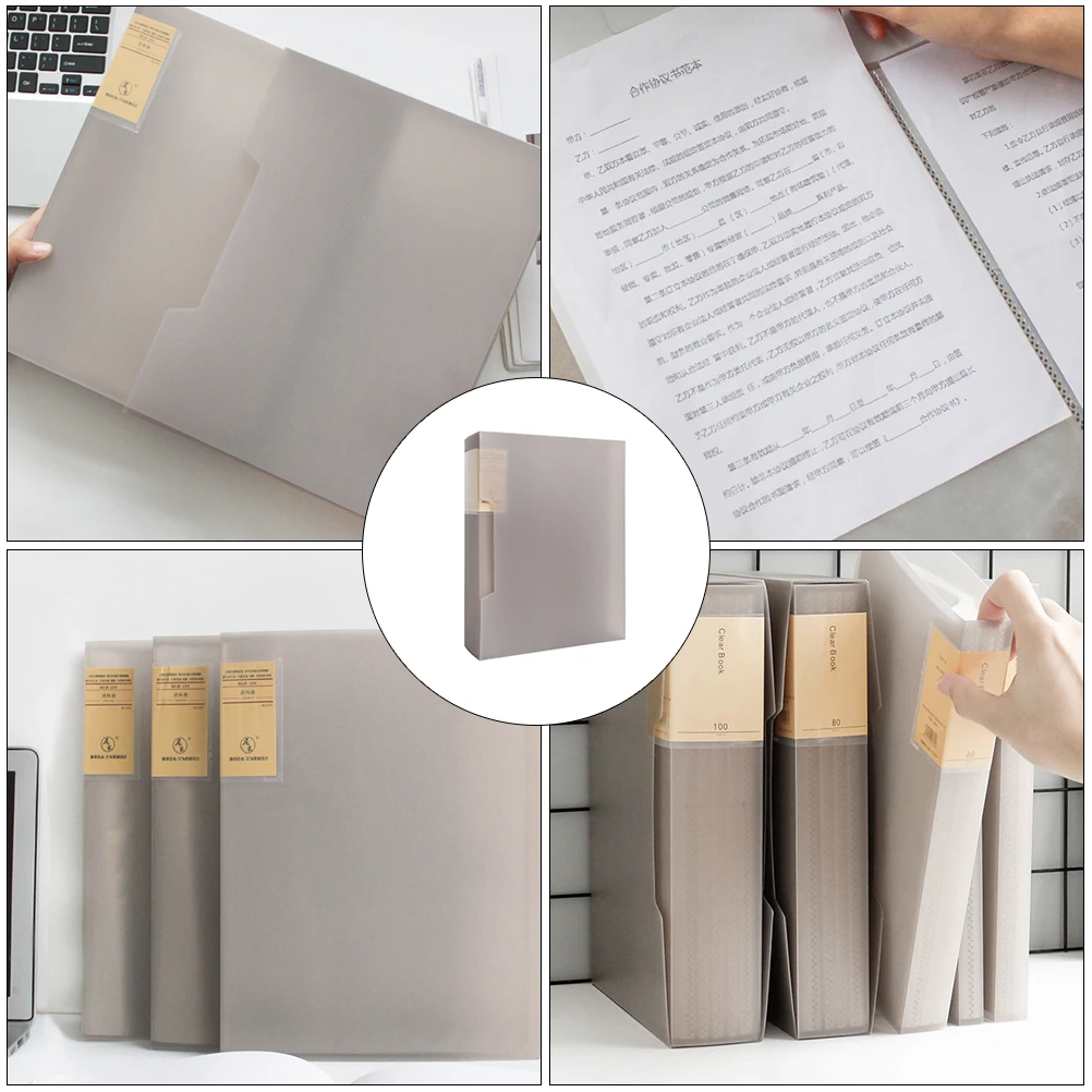 

A4 Size Document ganizer Folder Grey PP Material High Transparency Easy Clean Document ganizer Office Supply