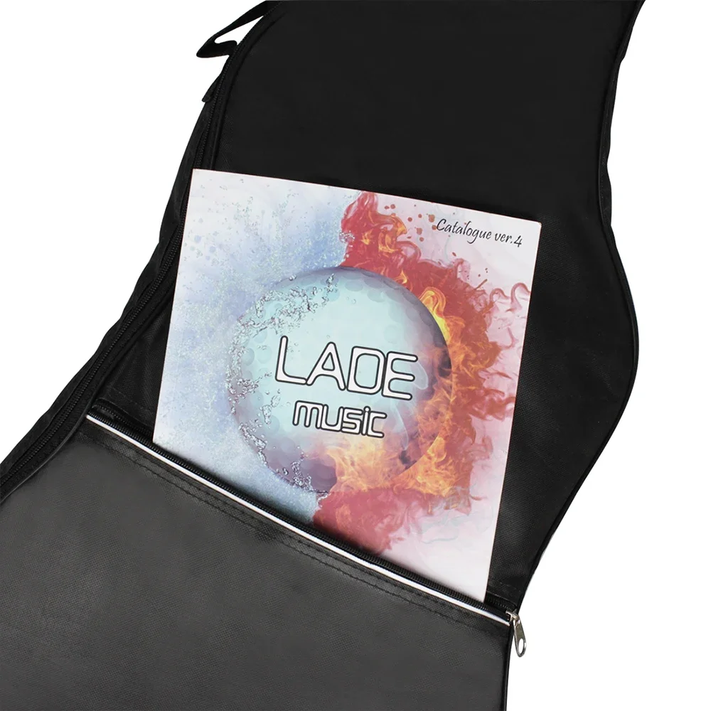 Schwarze wasserdichte Basstasche aus Oxford-Stoff mit doppelten Schultergurten, gepolsterter Softcase-Rucksack für Audio-Zubehör – Detail 9