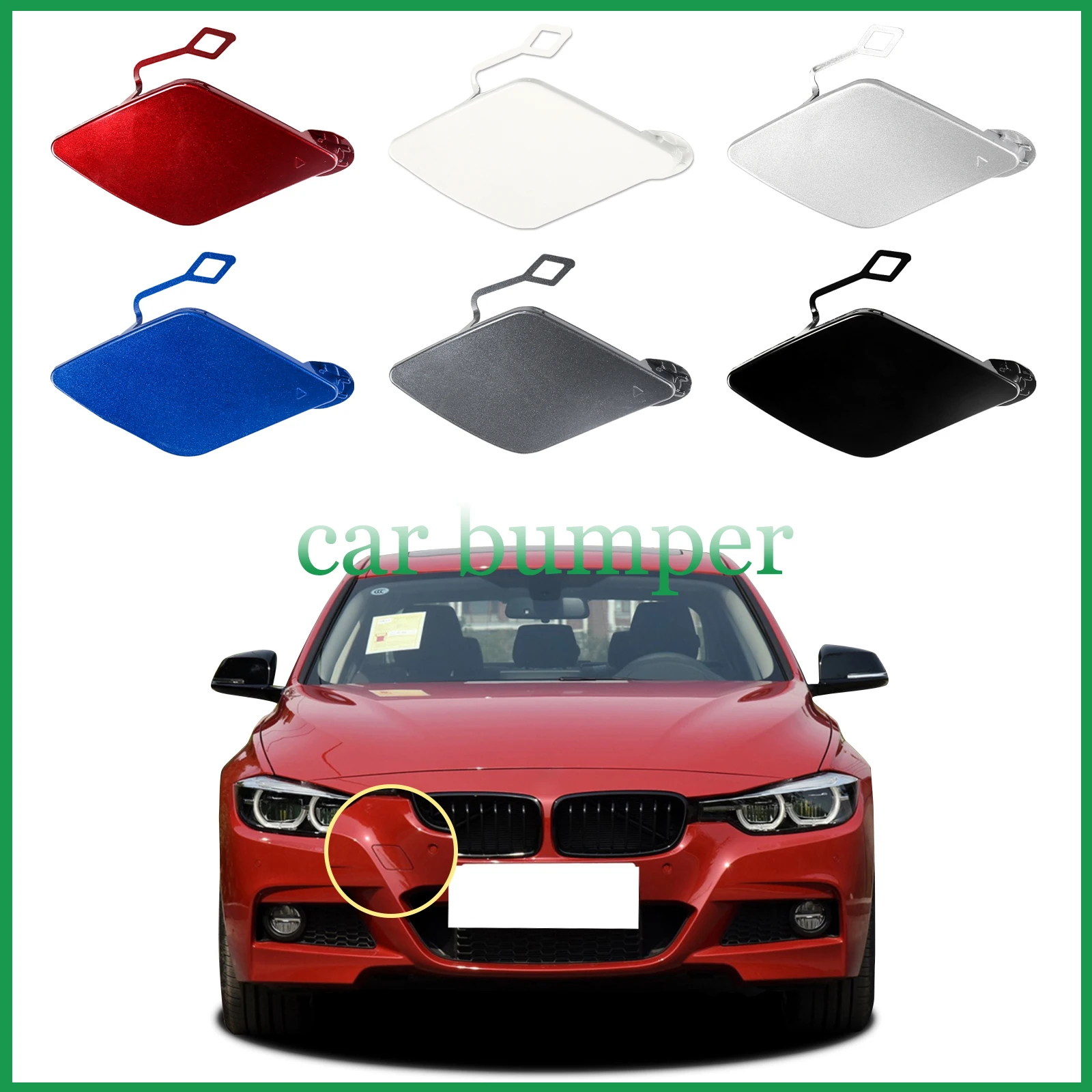 

Front Bumper Tow Hook Cap Towing Eye Cover For BMW 3 Series F30 M-Sport 2013-2018 320i 51118067961 51118056606 Car Accessories