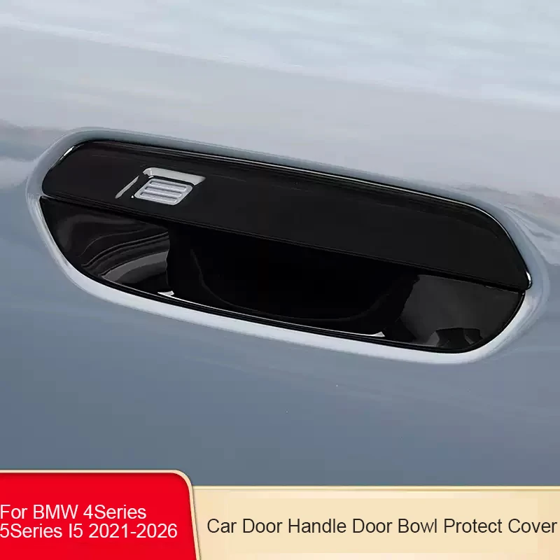 

4pcs Car ABS Door Handle Cover Anti Scratch Waterproof Durable Exterior Door Bowl Accessory For BMW 4Series 5Series I5 2021-2026