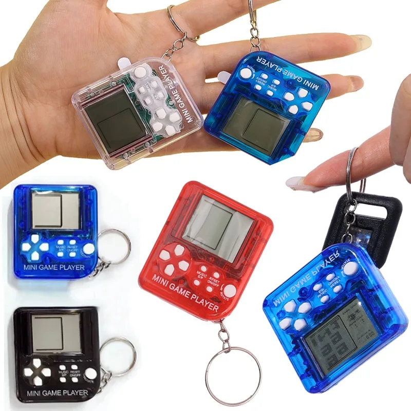 Mini Handheld Game Players Retro Electronic Games Keychain Hand Held Console Game Child Puzzle Classic Gaming Console Toys Gift