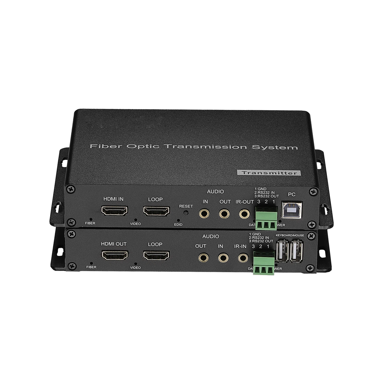 New 1 Pair Ho-link HL-H14iL-Plus to Fiber Optic 4K Digital KVM Transceiver with 3-Year Warranty