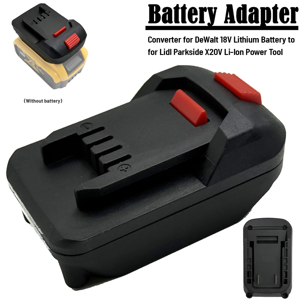Nuevo convertidor de adaptador de batería para batería de litio Dewalt de 18V a herramienta eléctrica de iones de litio Lidl Parkside X20V (solo adaptador)