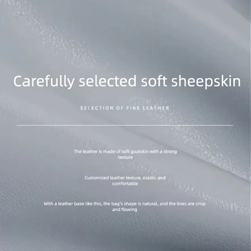 Sheepskin Cloud Bag for Women, Pleated Drawstring Bucket Bag, Niche Design, Soft Leather Crossbody Bag, Lightweight Versatile Handbag, Shoulder Bag, Fashionable