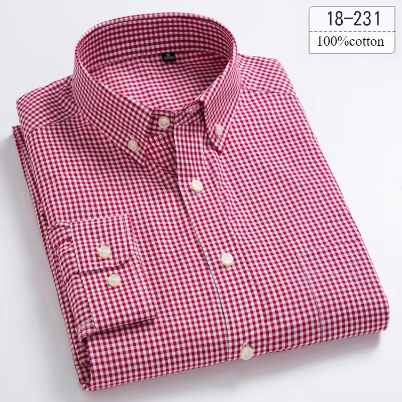 Hight quality plaid 100%cotton long-sleeve shirts for men thin slim fit formal shirt thin elegant office houndstooth clothes