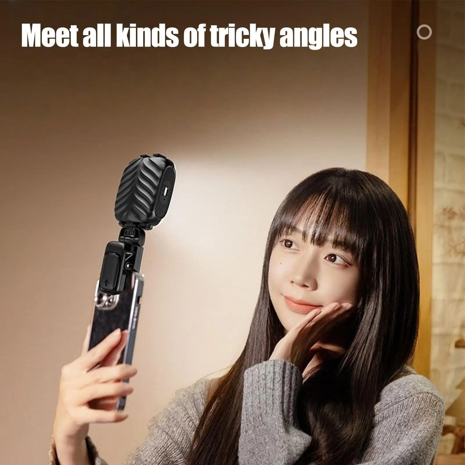 Selfie Light Tripod Light With 3-Color Lighting And RGB Mode Rechargeable Clip On Lamp For Travel Conference Video Recording