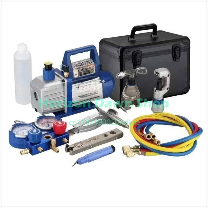 220V Air Conditioner Compressor Tool Kit with Vacuum Pump and Manifold Gauge Set