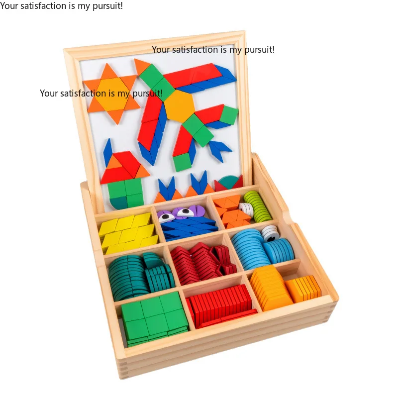 Magnetic Tangram Puzzle Kids Educational Geometric Jigsaw Board Early Learning Teaching Aid Toy