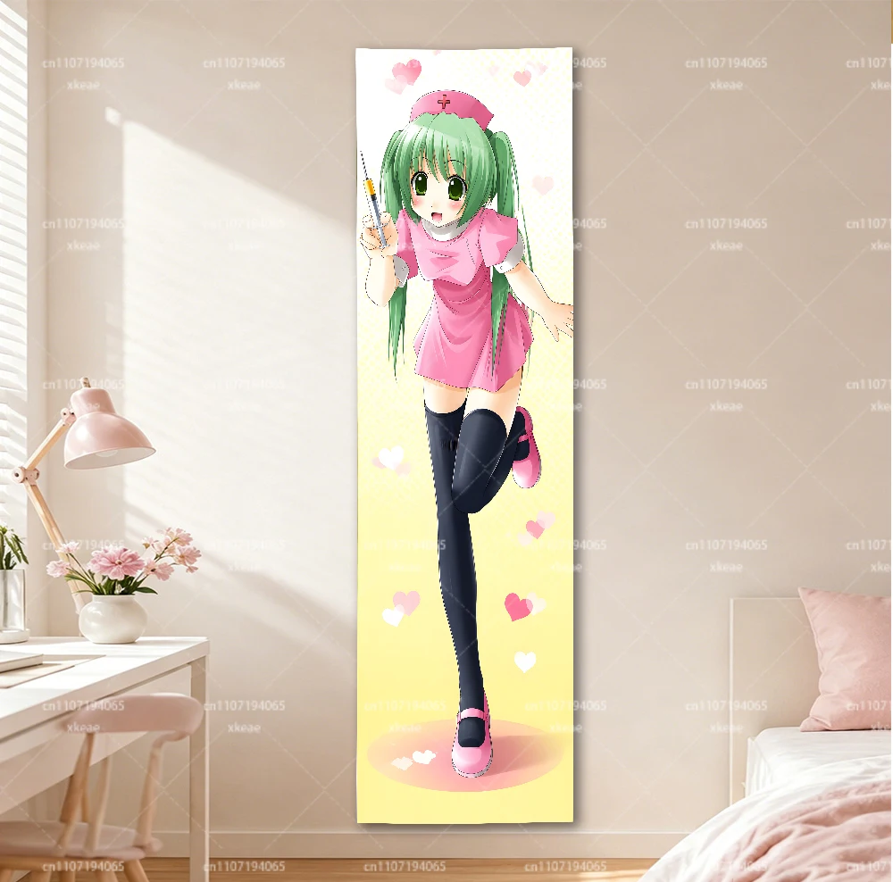 Wall Scroll Tapestry - Green Twin Tails Nurse Anime Girl
