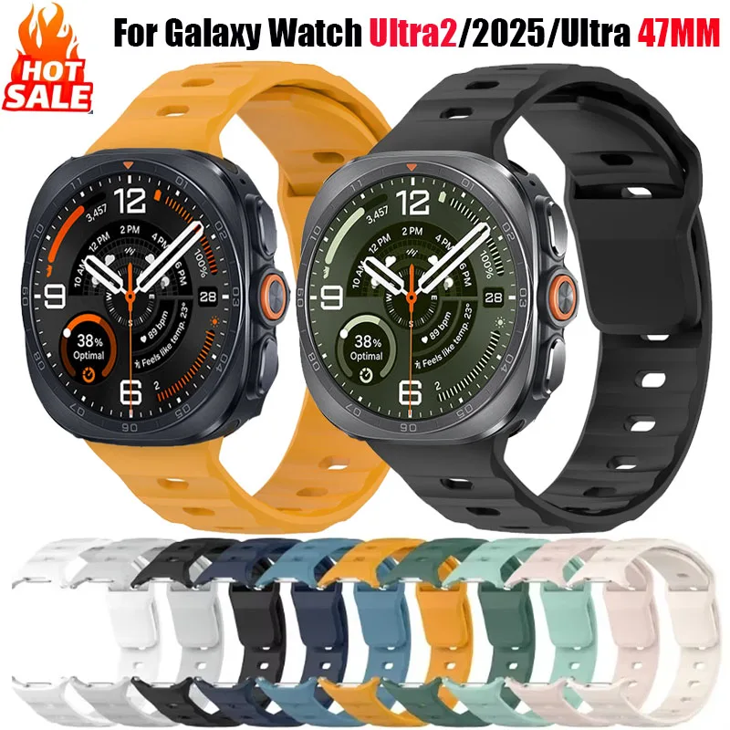 Sport-Silikonarmband für Samsung Galaxy Watch Ultra2 Armbänder Correa für Galaxy Watch Ultra 2025 2024 47MM Weiches Armband